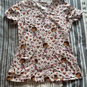 Printed scrub top